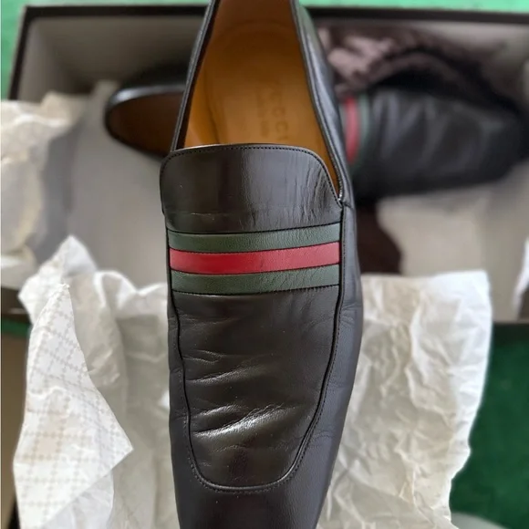 Gucci Black & Red GG Loafers Gucci Gucci Red and Black Leather Loafers Slip-Ons main image 1